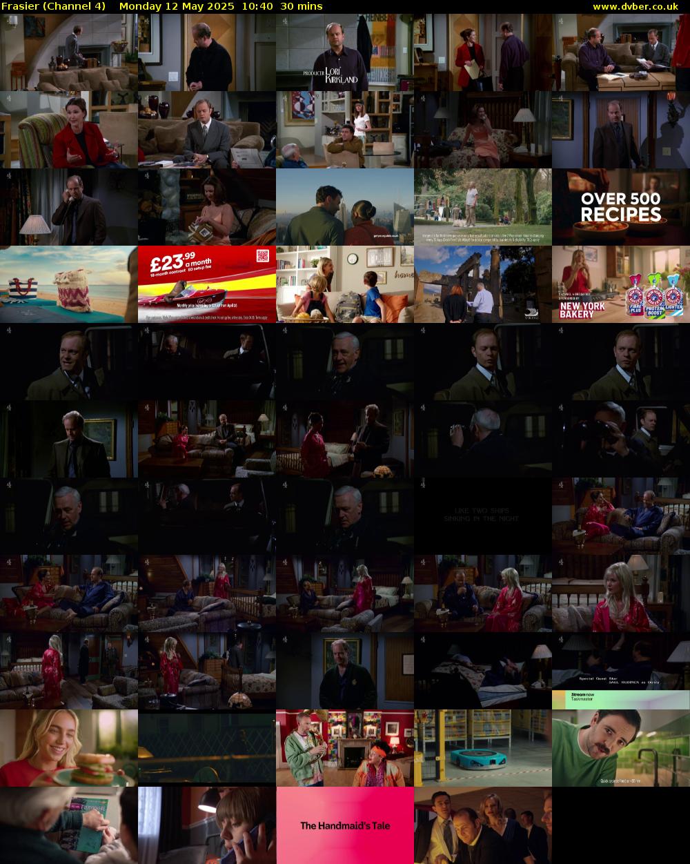 Frasier (Channel 4) Monday 12 May 2025 10:40 - 11:10