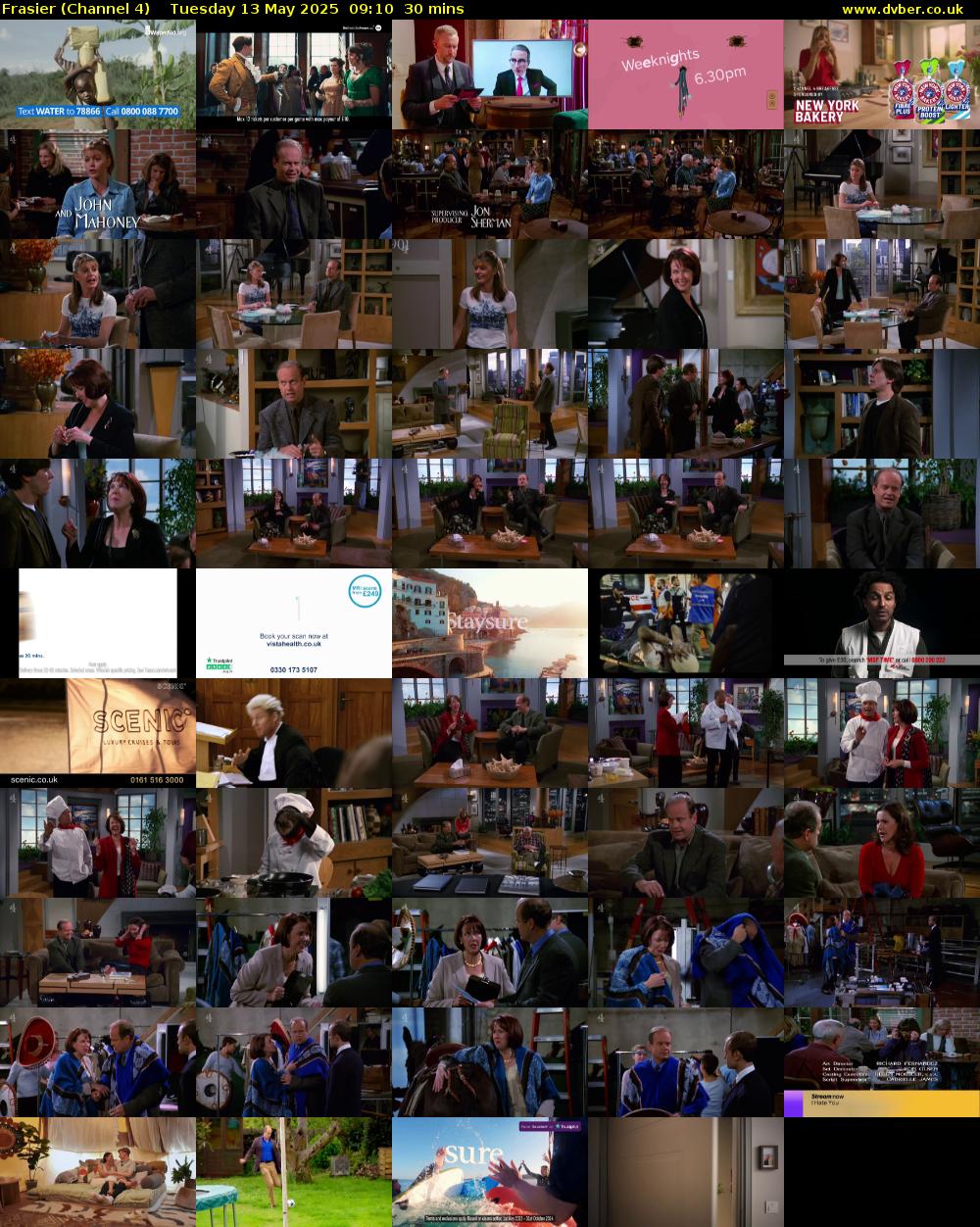 Frasier (Channel 4) Tuesday 13 May 2025 09:10 - 09:40