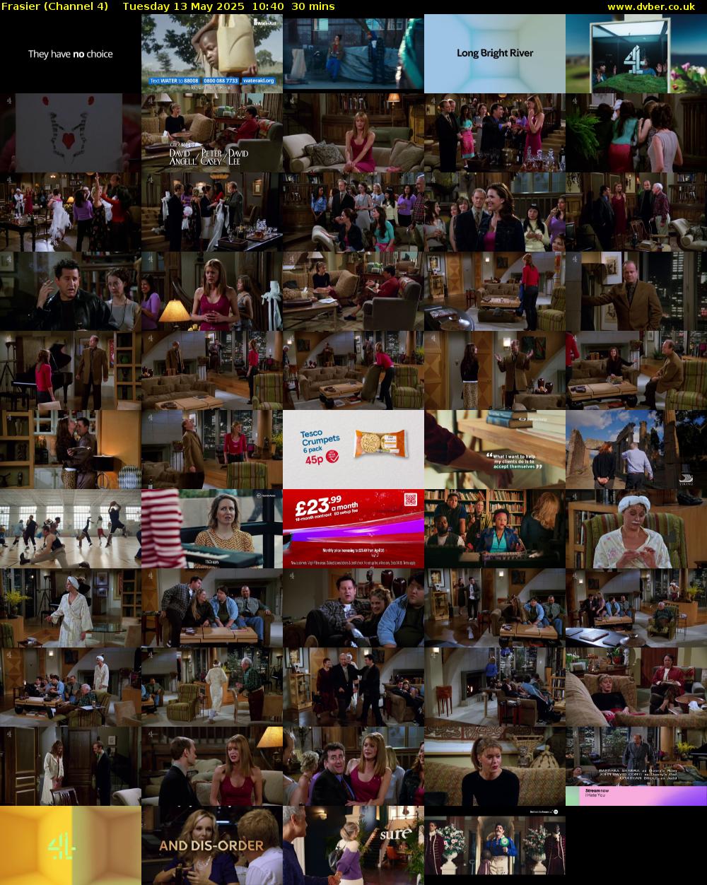 Frasier (Channel 4) Tuesday 13 May 2025 10:40 - 11:10