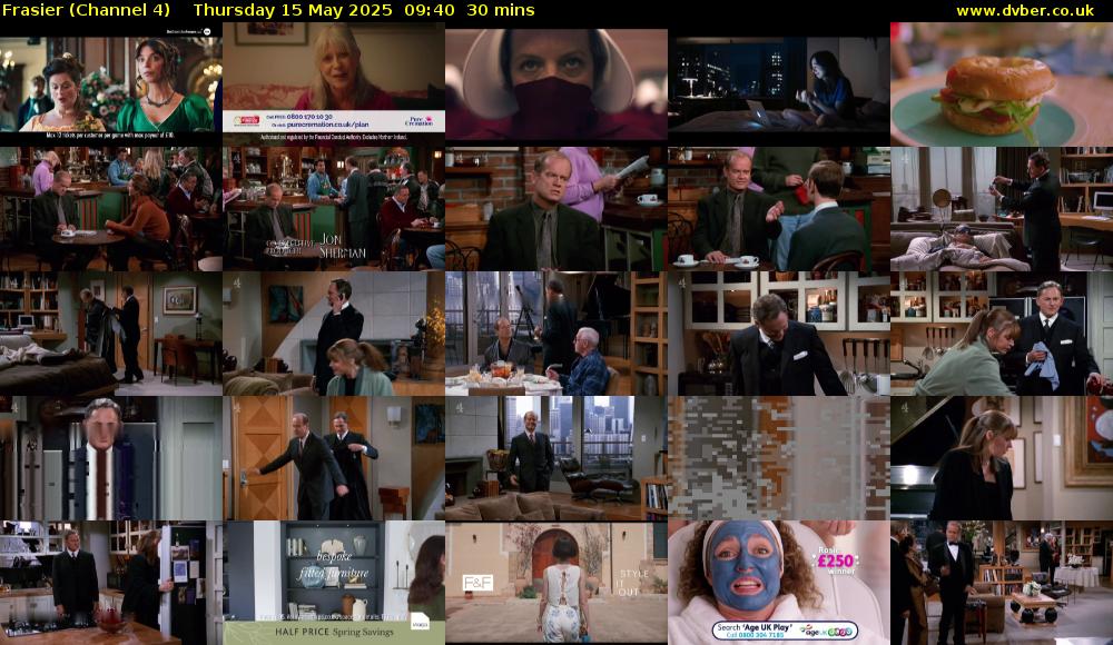 Frasier (Channel 4) Thursday 15 May 2025 09:40 - 10:10