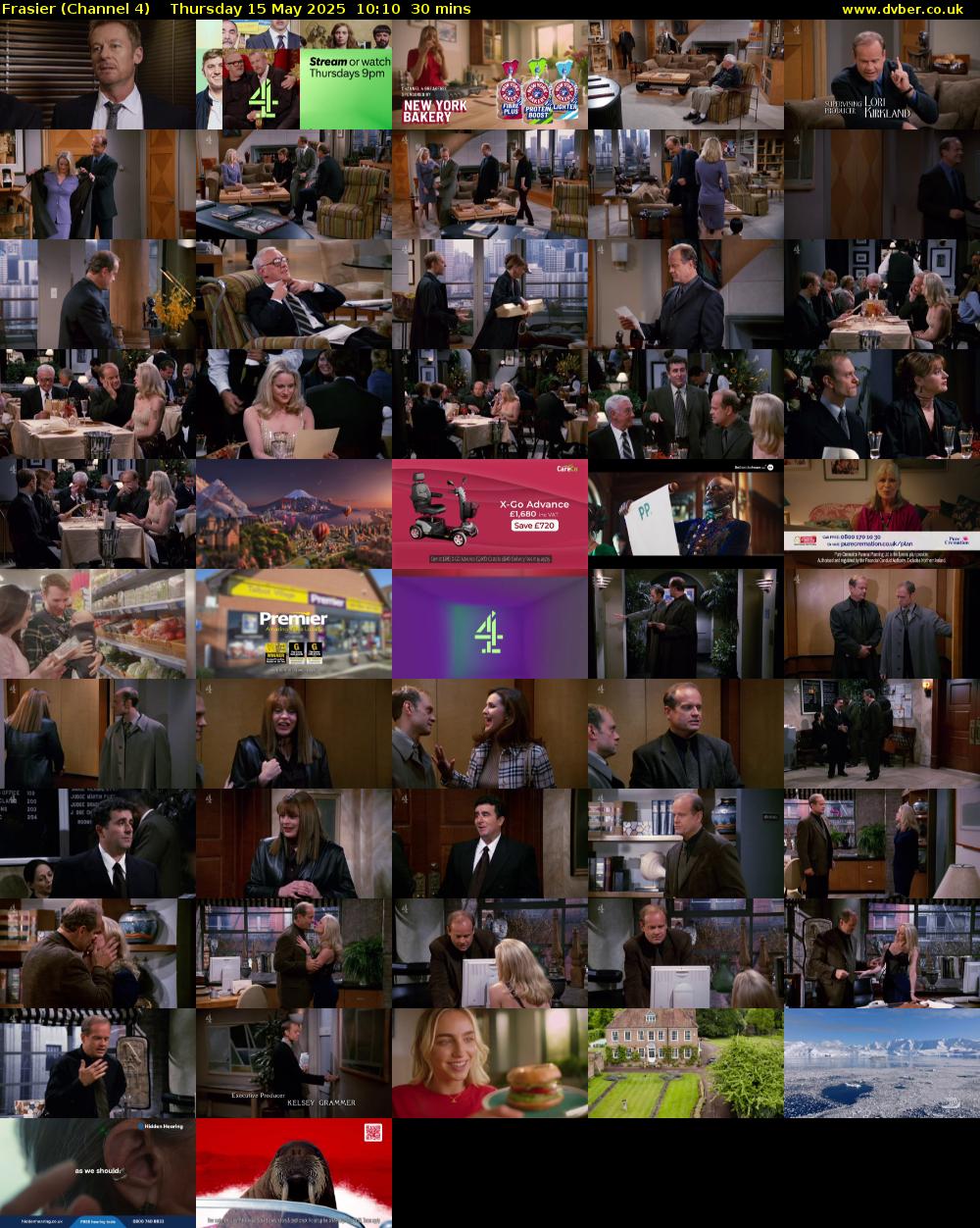 Frasier (Channel 4) Thursday 15 May 2025 10:10 - 10:40