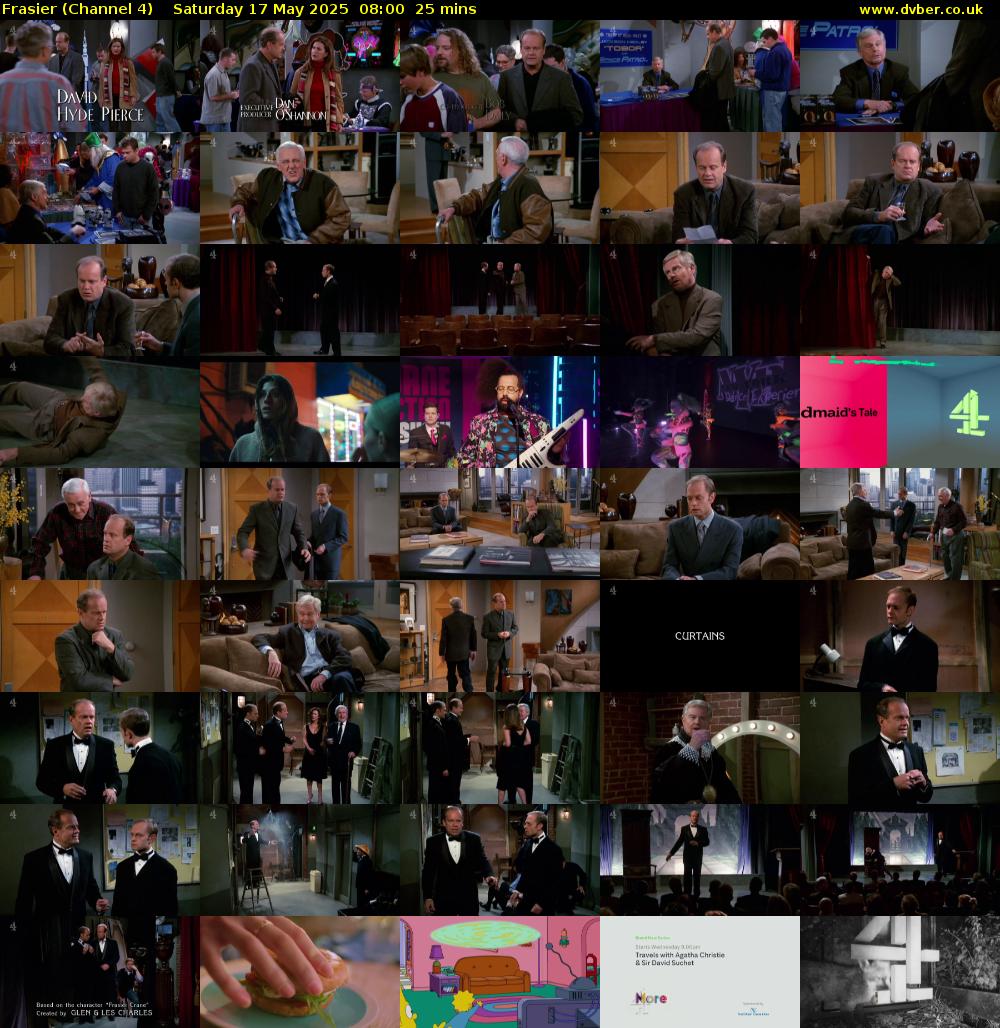 Frasier (Channel 4) Saturday 17 May 2025 08:00 - 08:25