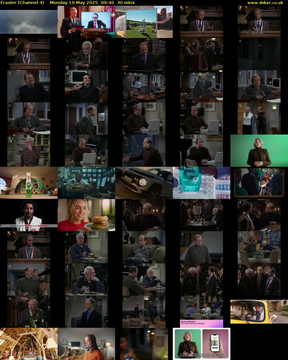 Frasier (Channel 4) Monday 19 May 2025 09:40 - 10:10