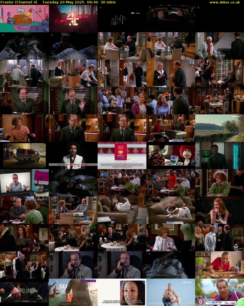 Frasier (Channel 4) Tuesday 20 May 2025 09:40 - 10:10