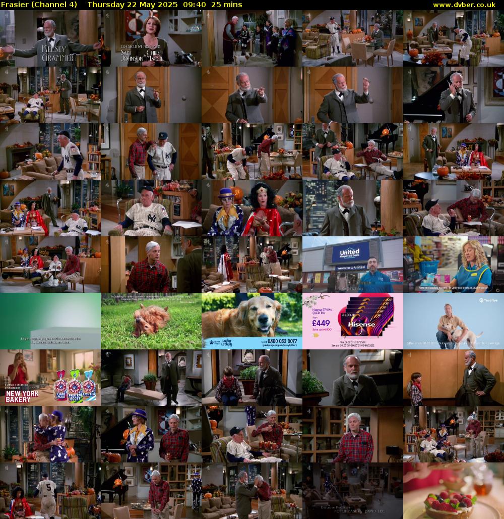 Frasier (Channel 4) Thursday 22 May 2025 09:40 - 10:05