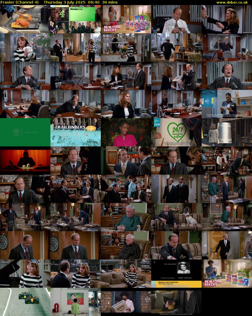 Frasier (Channel 4) Thursday 3 July 2025 09:40 - 10:10