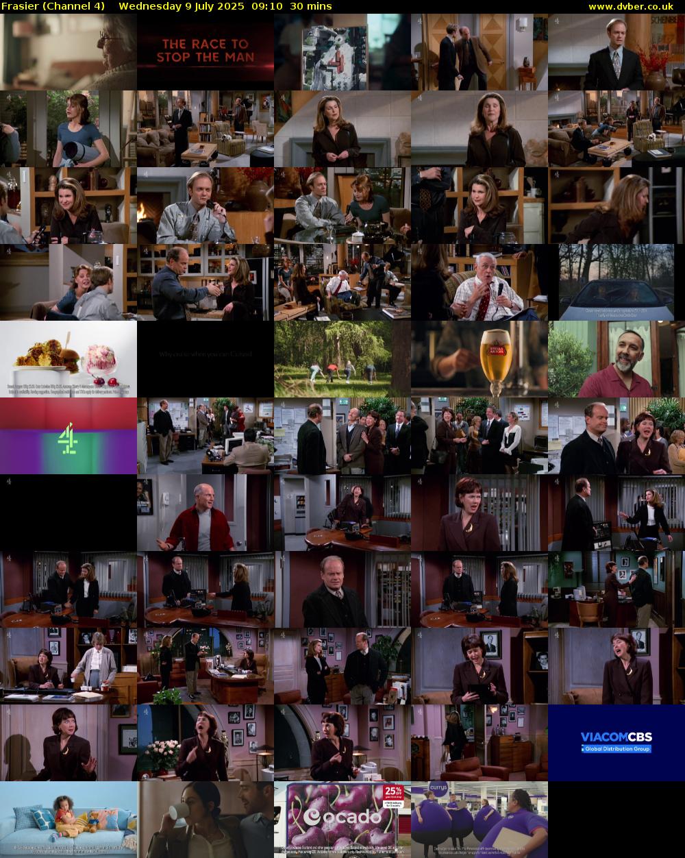 Frasier (Channel 4) Wednesday 9 July 2025 09:10 - 09:40