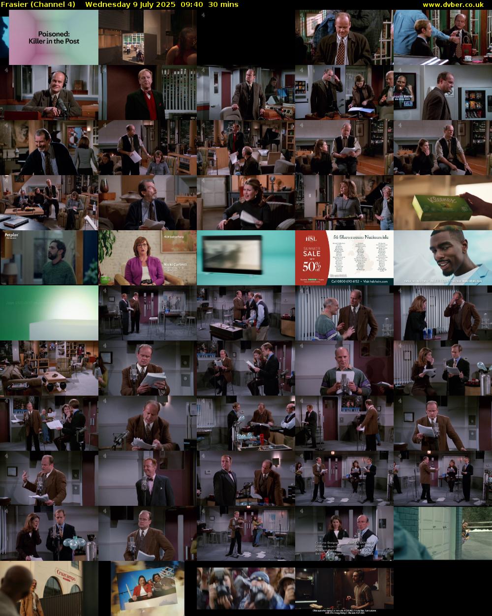 Frasier (Channel 4) Wednesday 9 July 2025 09:40 - 10:10