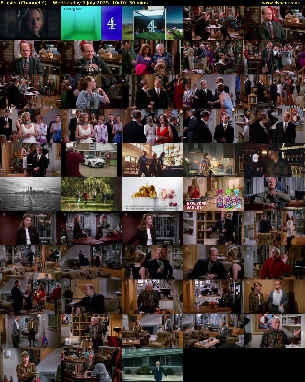 Frasier (Channel 4) Wednesday 9 July 2025 10:10 - 10:40