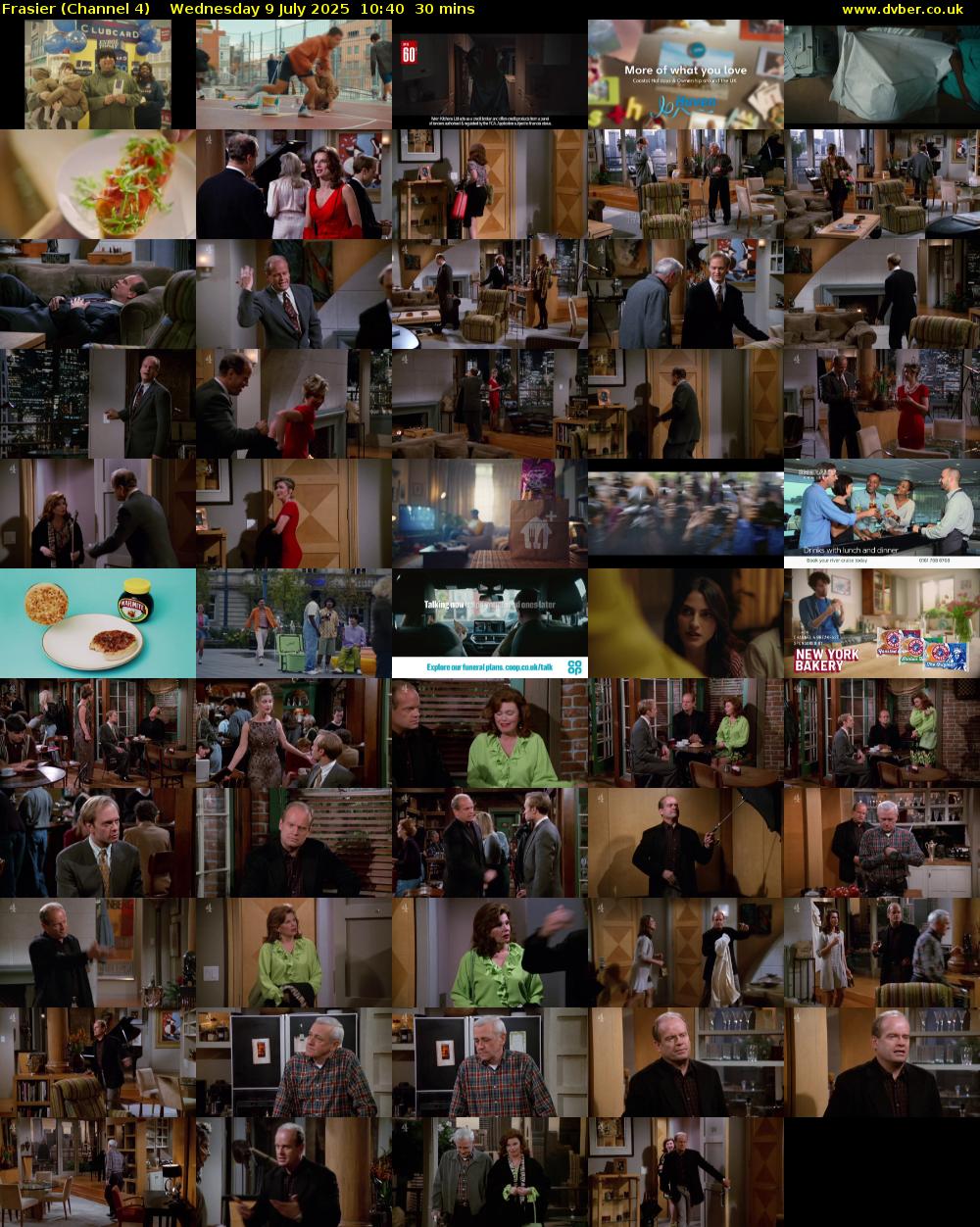 Frasier (Channel 4) Wednesday 9 July 2025 10:40 - 11:10