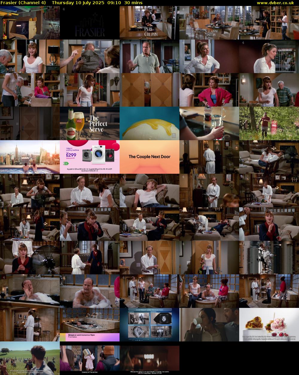 Frasier (Channel 4) Thursday 10 July 2025 09:10 - 09:40