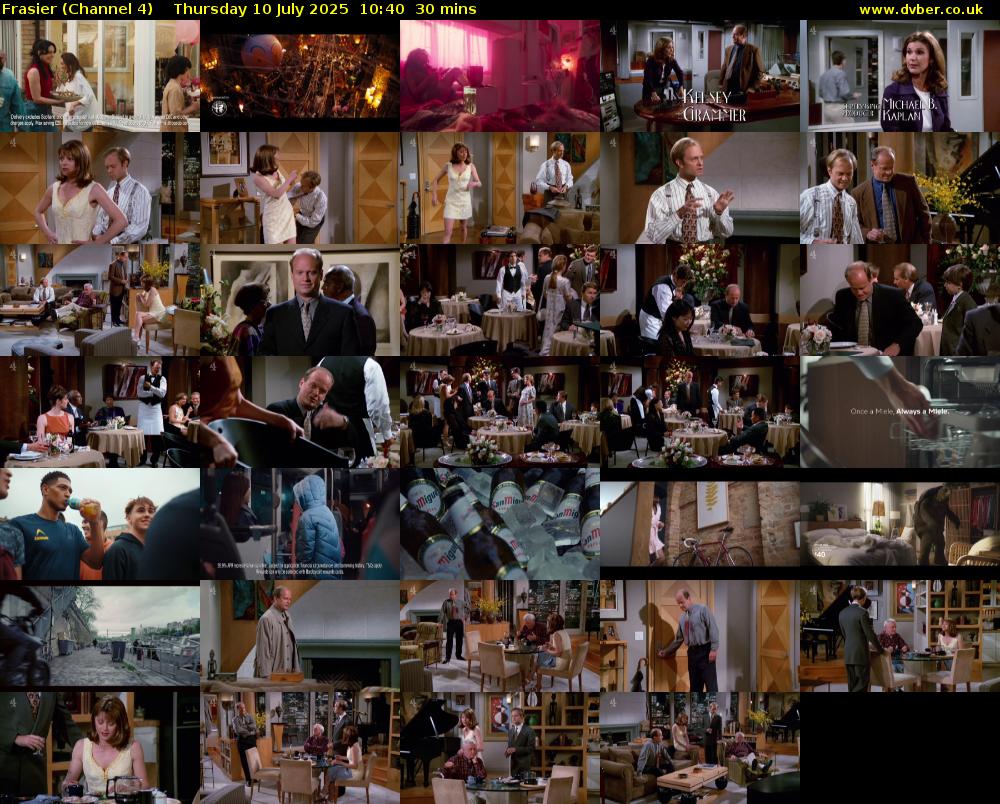 Frasier (Channel 4) Thursday 10 July 2025 10:40 - 11:10