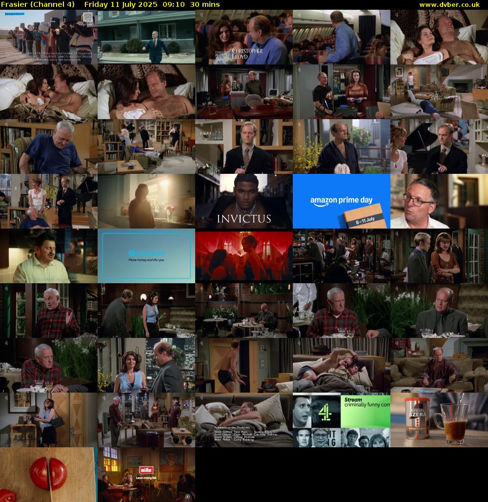 Frasier (Channel 4) Friday 11 July 2025 09:10 - 09:40