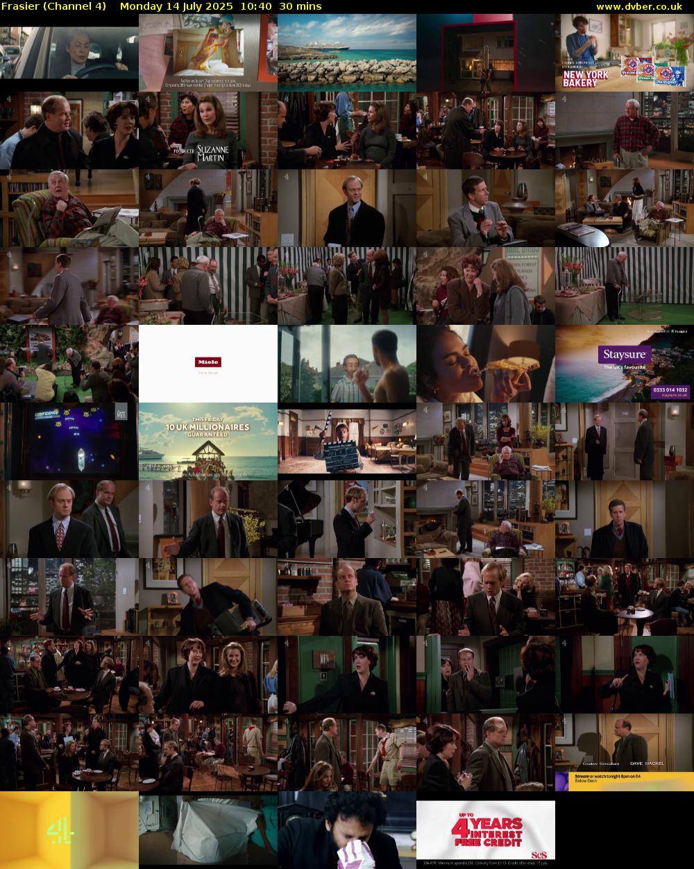 Frasier (Channel 4) Monday 14 July 2025 10:40 - 11:10