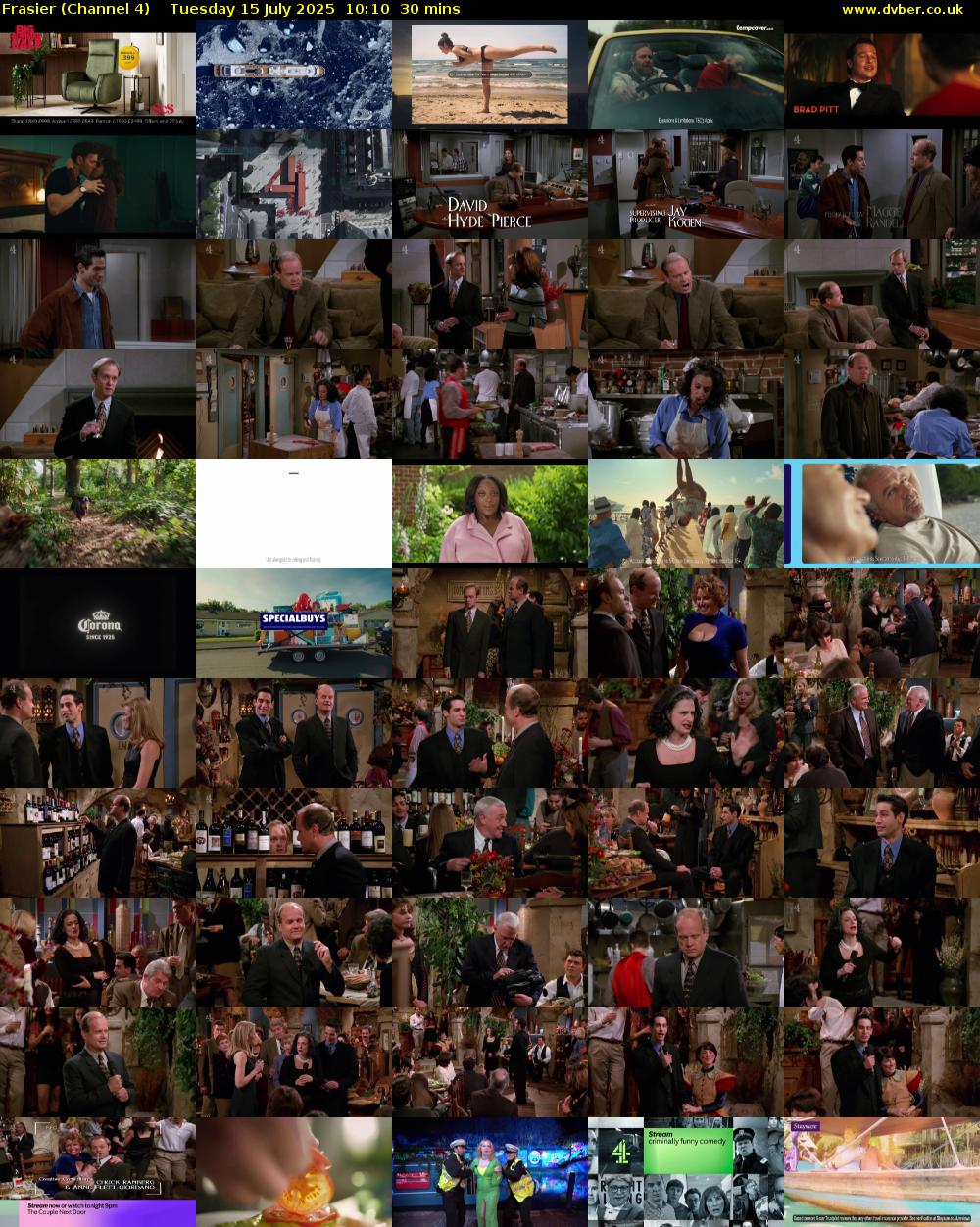 Frasier (Channel 4) Tuesday 15 July 2025 10:10 - 10:40