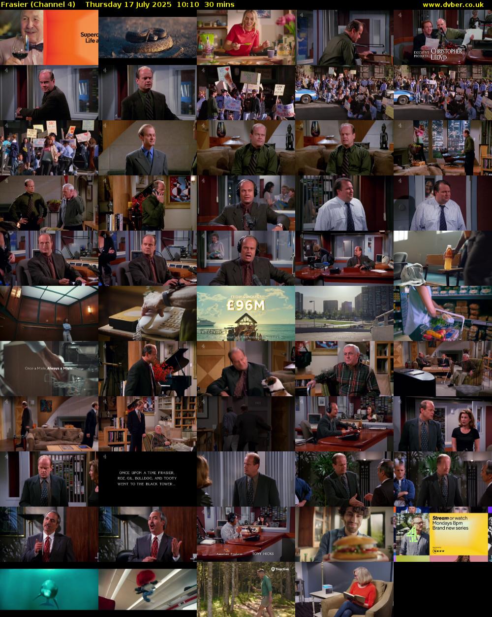 Frasier (Channel 4) Thursday 17 July 2025 10:10 - 10:40