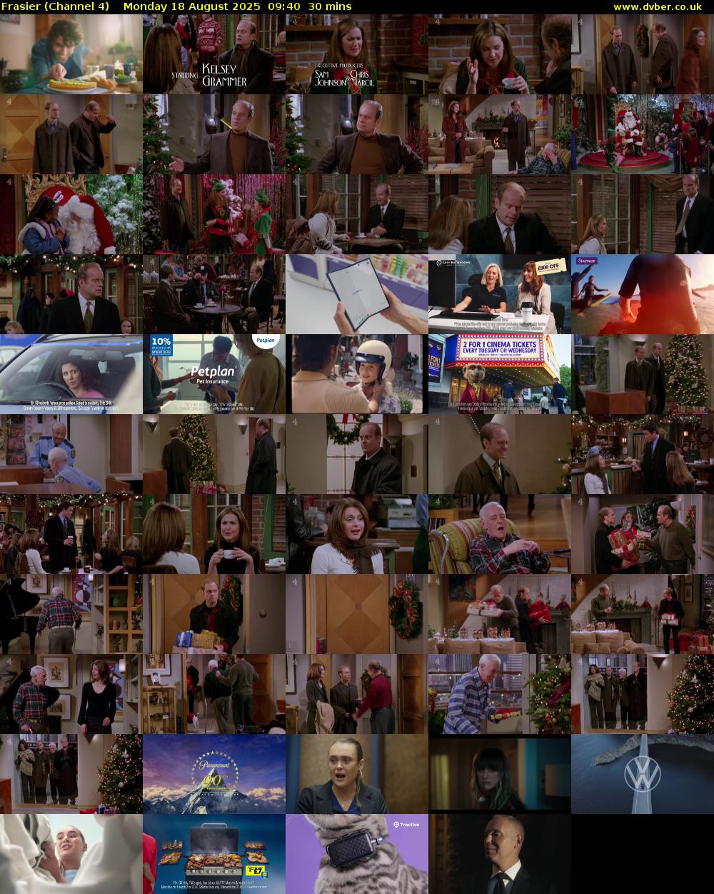 Frasier (Channel 4) Monday 18 August 2025 09:40 - 10:10