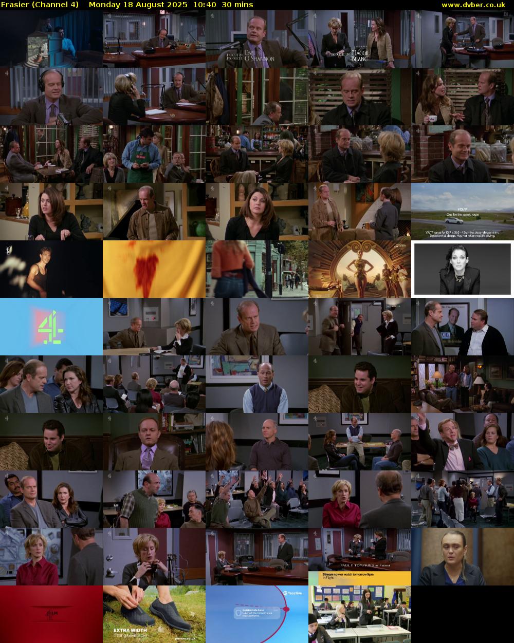 Frasier (Channel 4) Monday 18 August 2025 10:40 - 11:10
