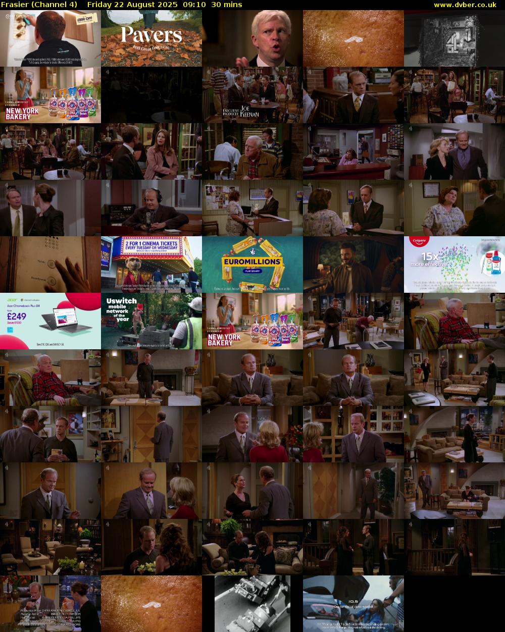 Frasier (Channel 4) Friday 22 August 2025 09:10 - 09:40