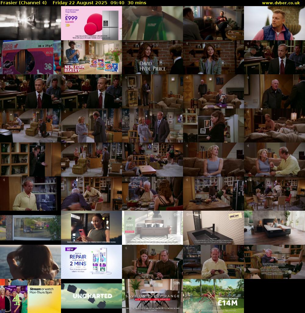 Frasier (Channel 4) Friday 22 August 2025 09:40 - 10:10