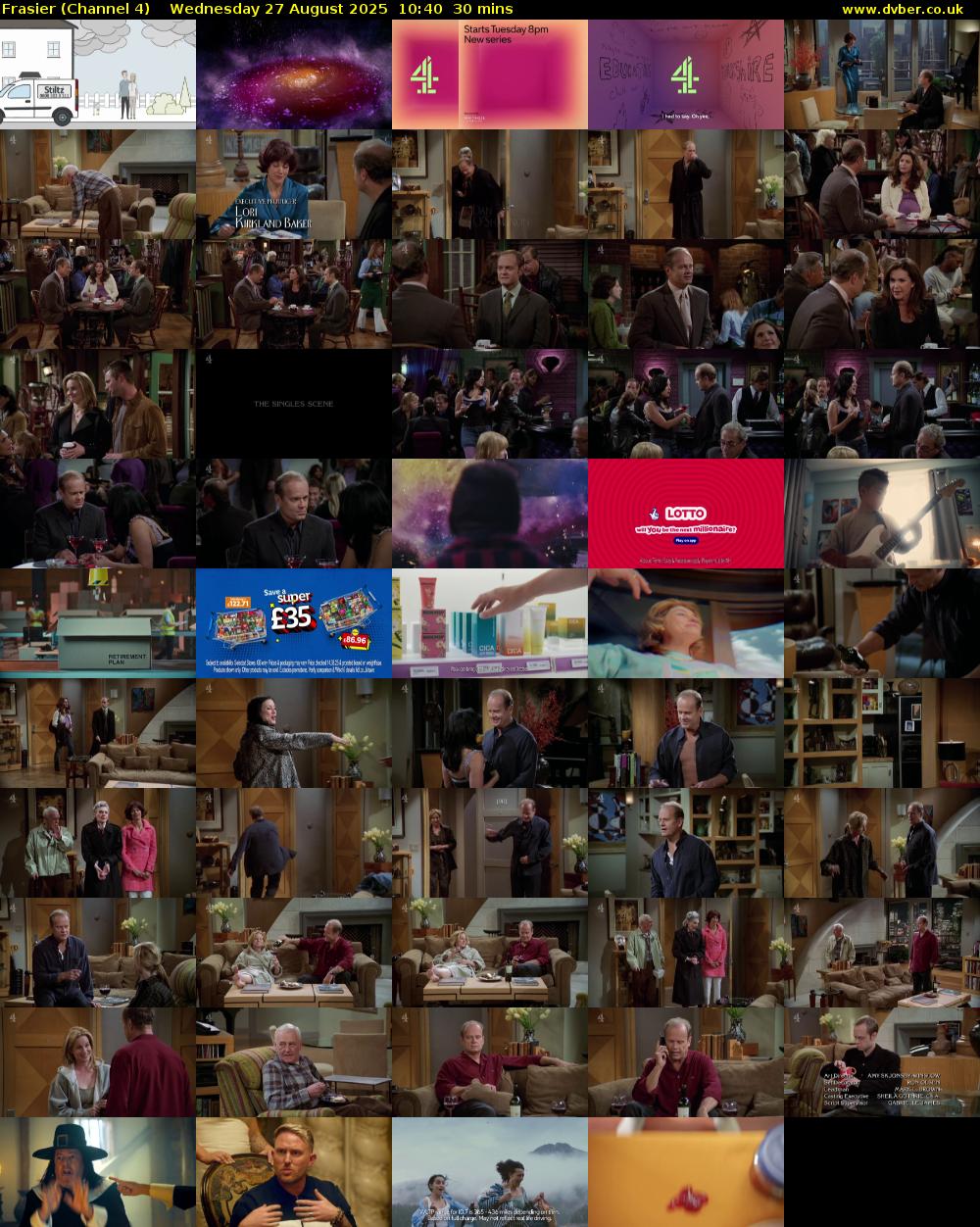 Frasier (Channel 4) Wednesday 27 August 2025 10:40 - 11:10
