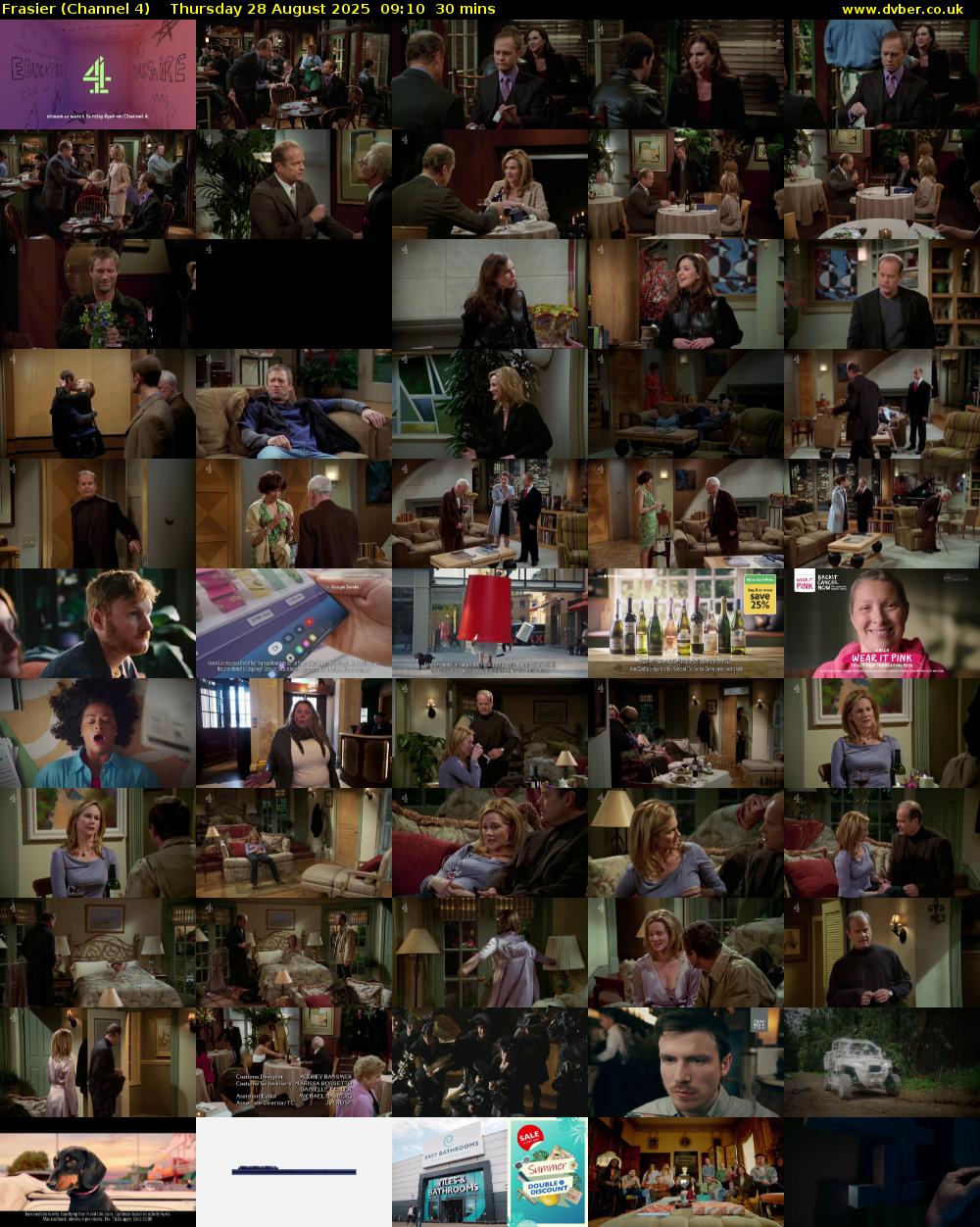 Frasier (Channel 4) Thursday 28 August 2025 09:10 - 09:40