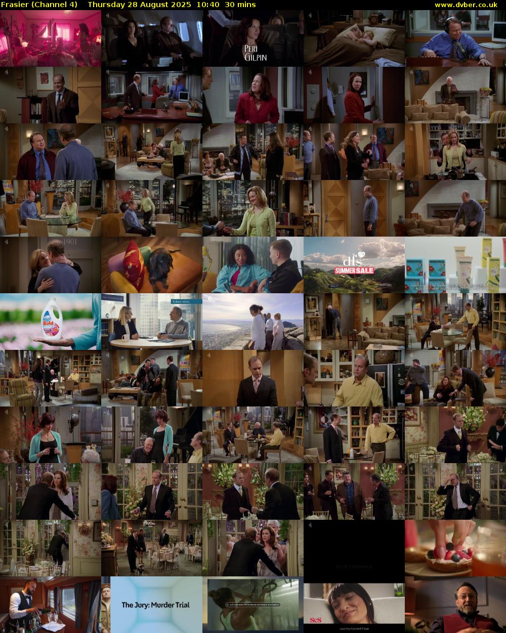 Frasier (Channel 4) Thursday 28 August 2025 10:40 - 11:10
