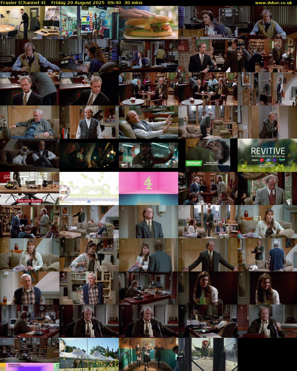 Frasier (Channel 4) Friday 29 August 2025 09:40 - 10:10