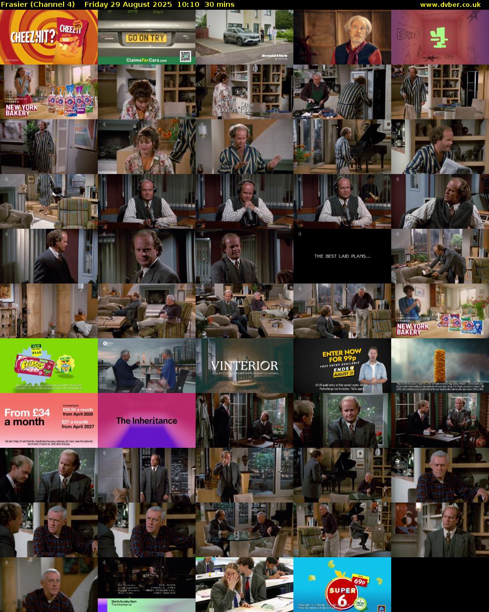 Frasier (Channel 4) Friday 29 August 2025 10:10 - 10:40