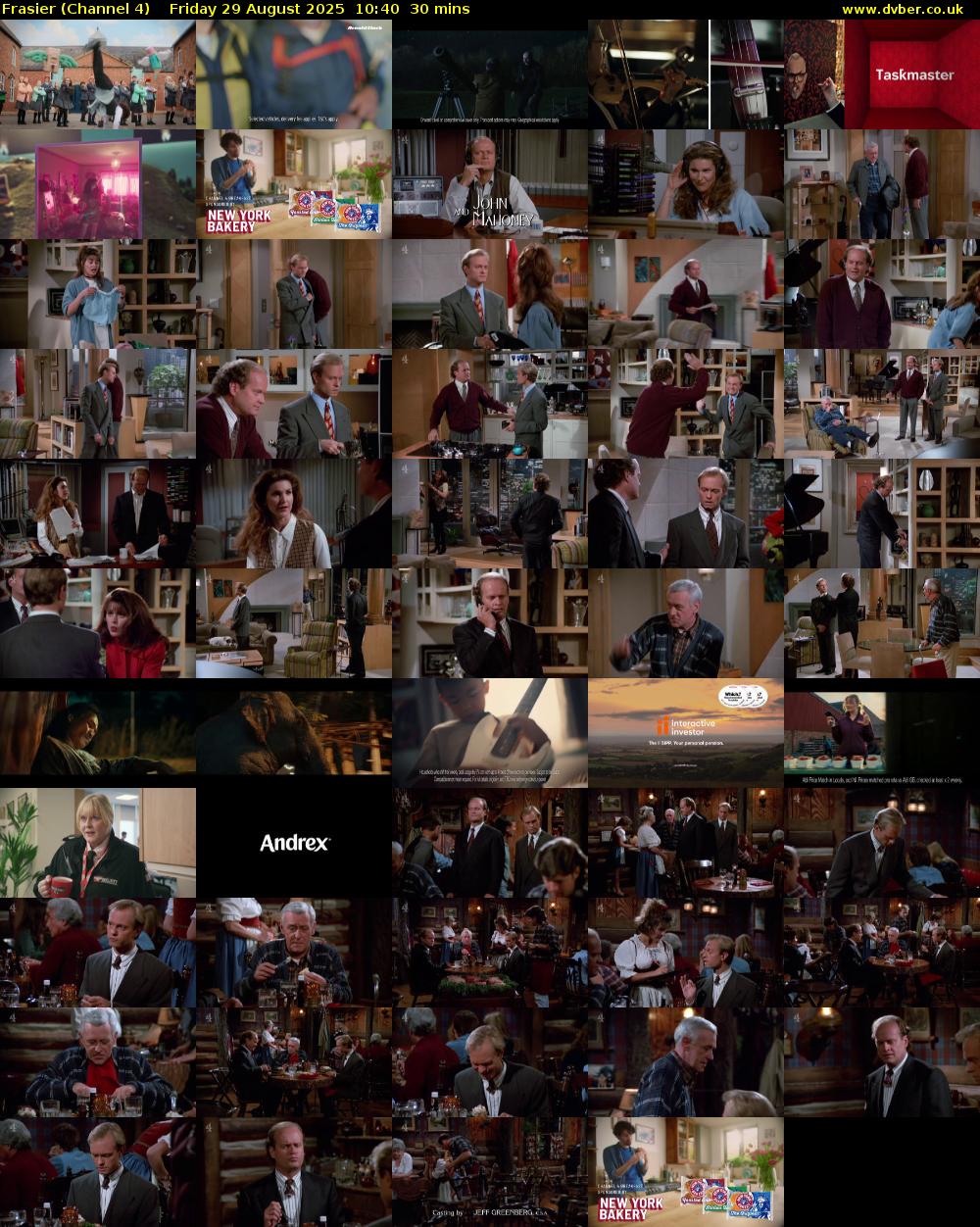 Frasier (Channel 4) Friday 29 August 2025 10:40 - 11:10