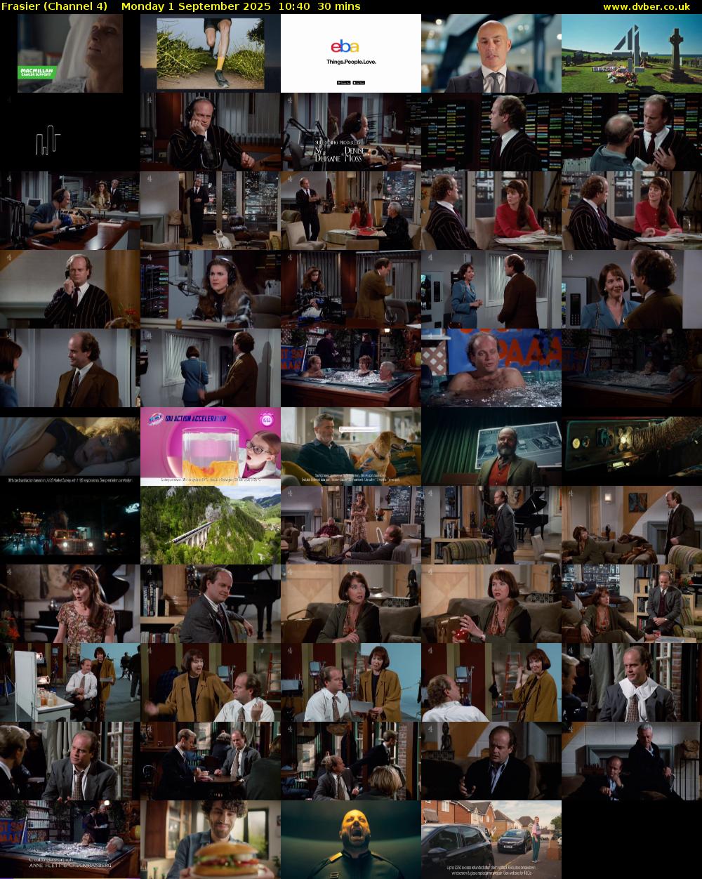 Frasier (Channel 4) Monday 1 September 2025 10:40 - 11:10