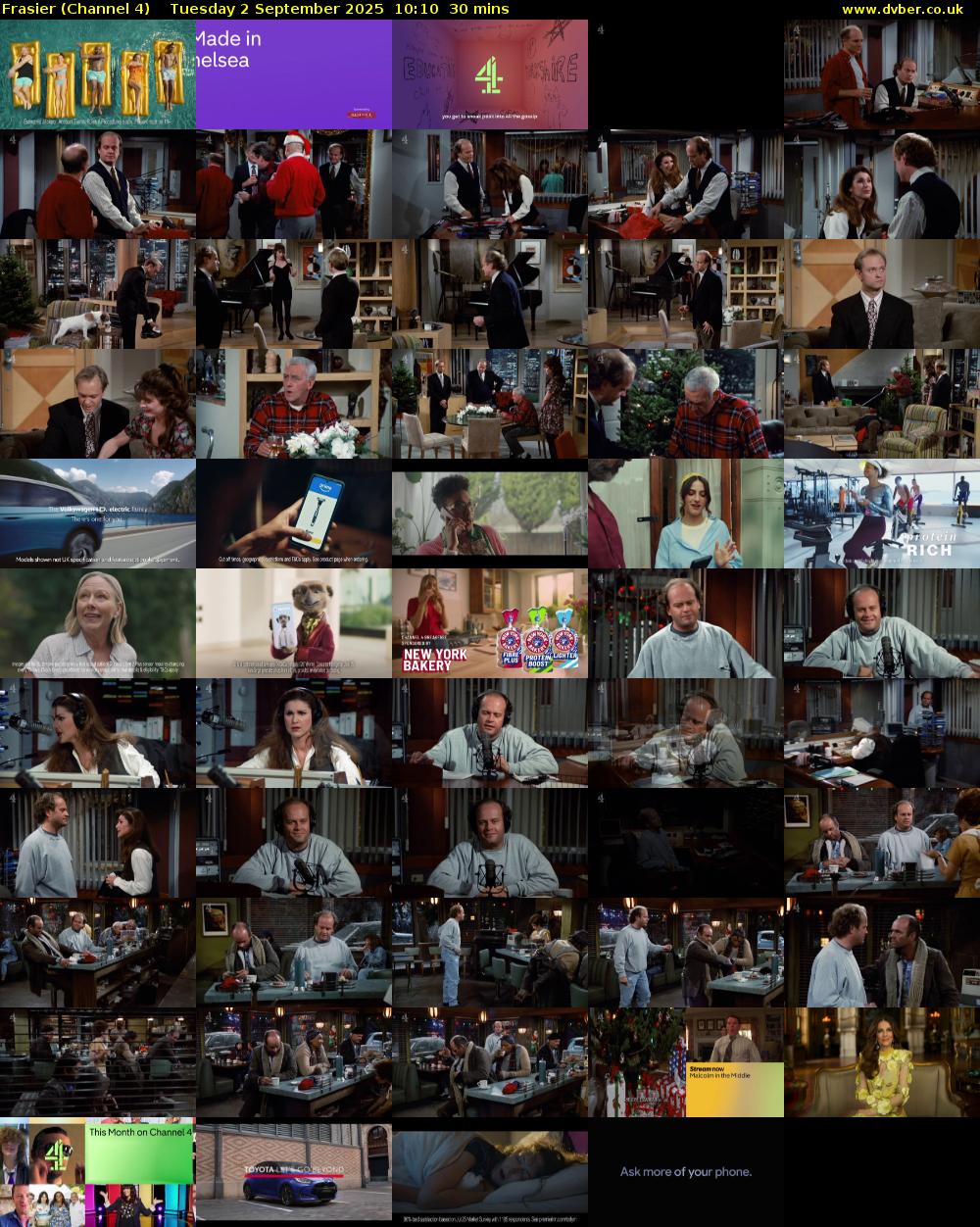Frasier (Channel 4) Tuesday 2 September 2025 10:10 - 10:40