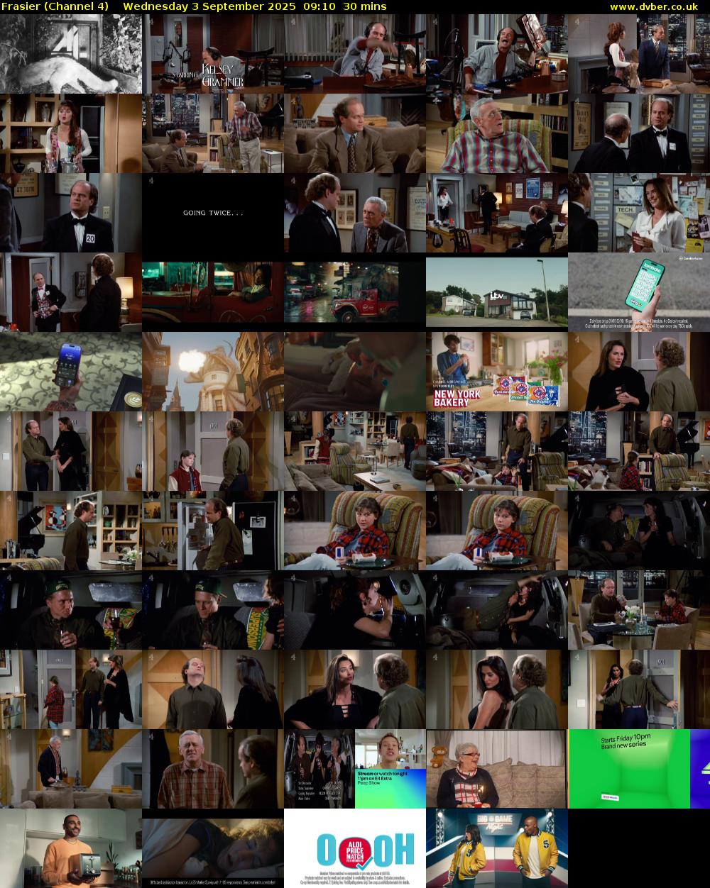 Frasier (Channel 4) Wednesday 3 September 2025 09:10 - 09:40