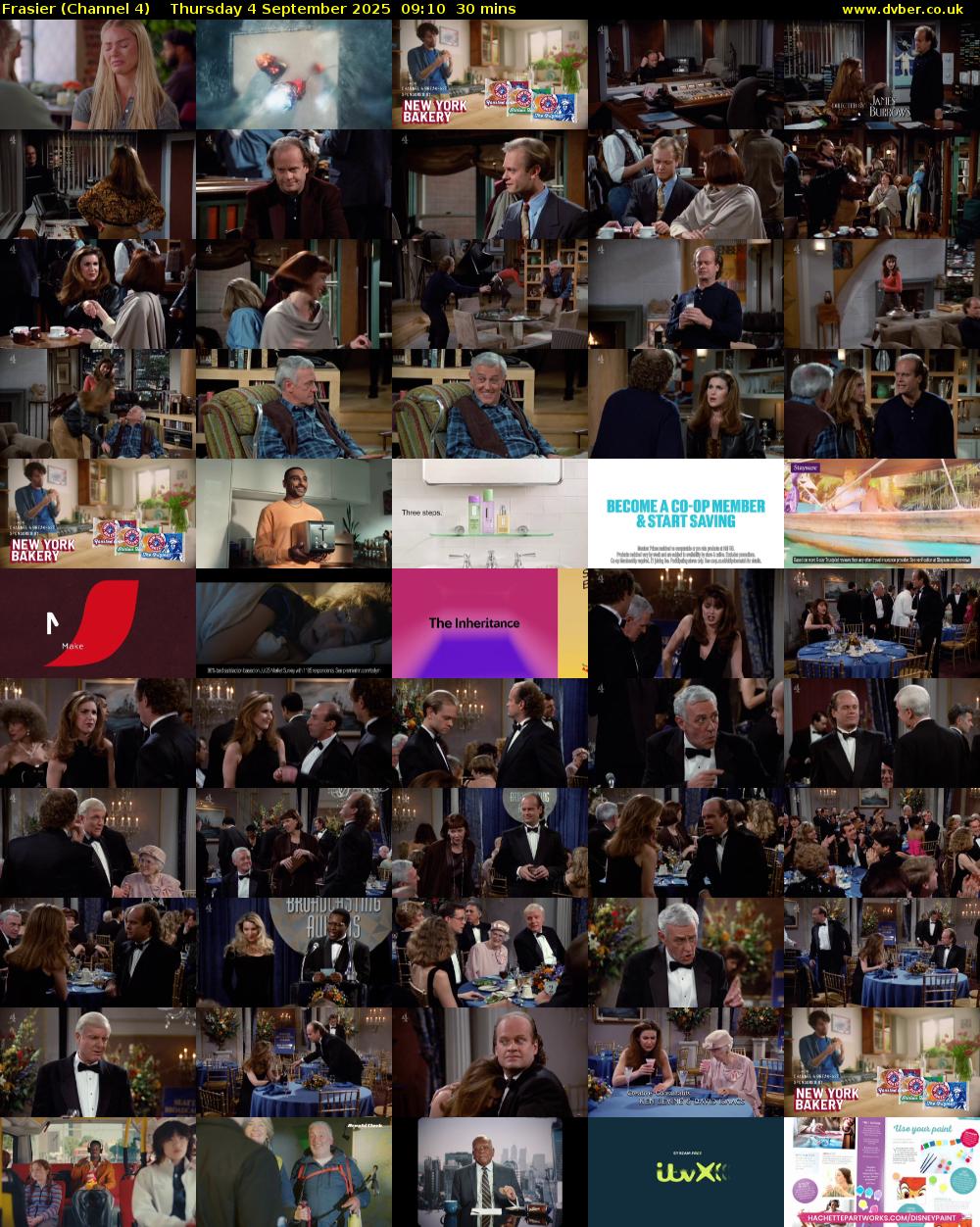 Frasier (Channel 4) Thursday 4 September 2025 09:10 - 09:40