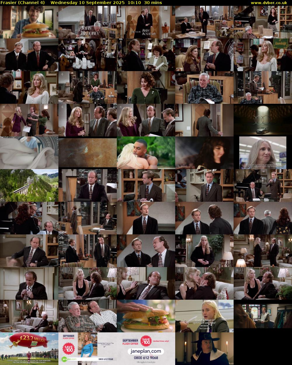 Frasier (Channel 4) Wednesday 10 September 2025 10:10 - 10:40