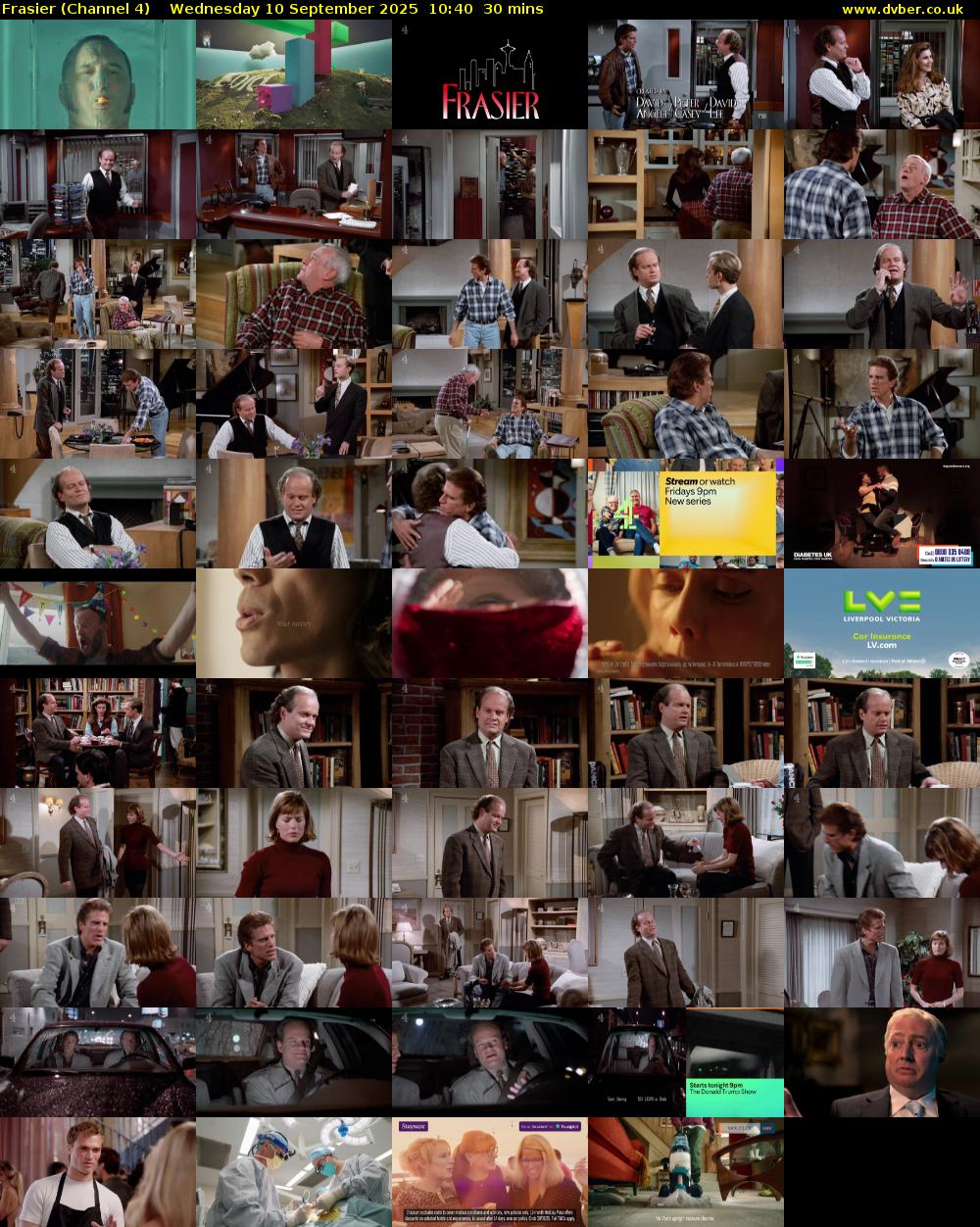 Frasier (Channel 4) Wednesday 10 September 2025 10:40 - 11:10