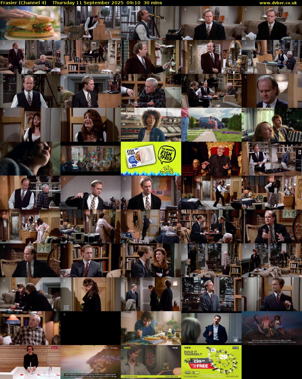 Frasier (Channel 4) Thursday 11 September 2025 09:10 - 09:40