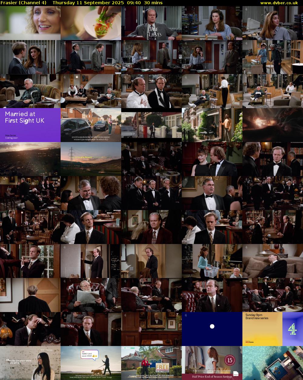 Frasier (Channel 4) Thursday 11 September 2025 09:40 - 10:10