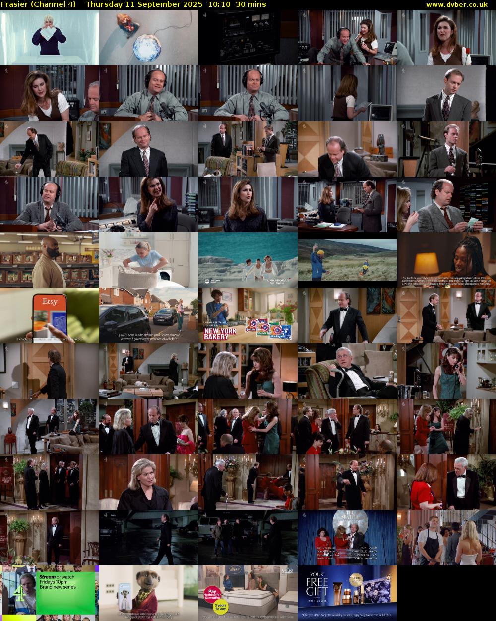 Frasier (Channel 4) Thursday 11 September 2025 10:10 - 10:40