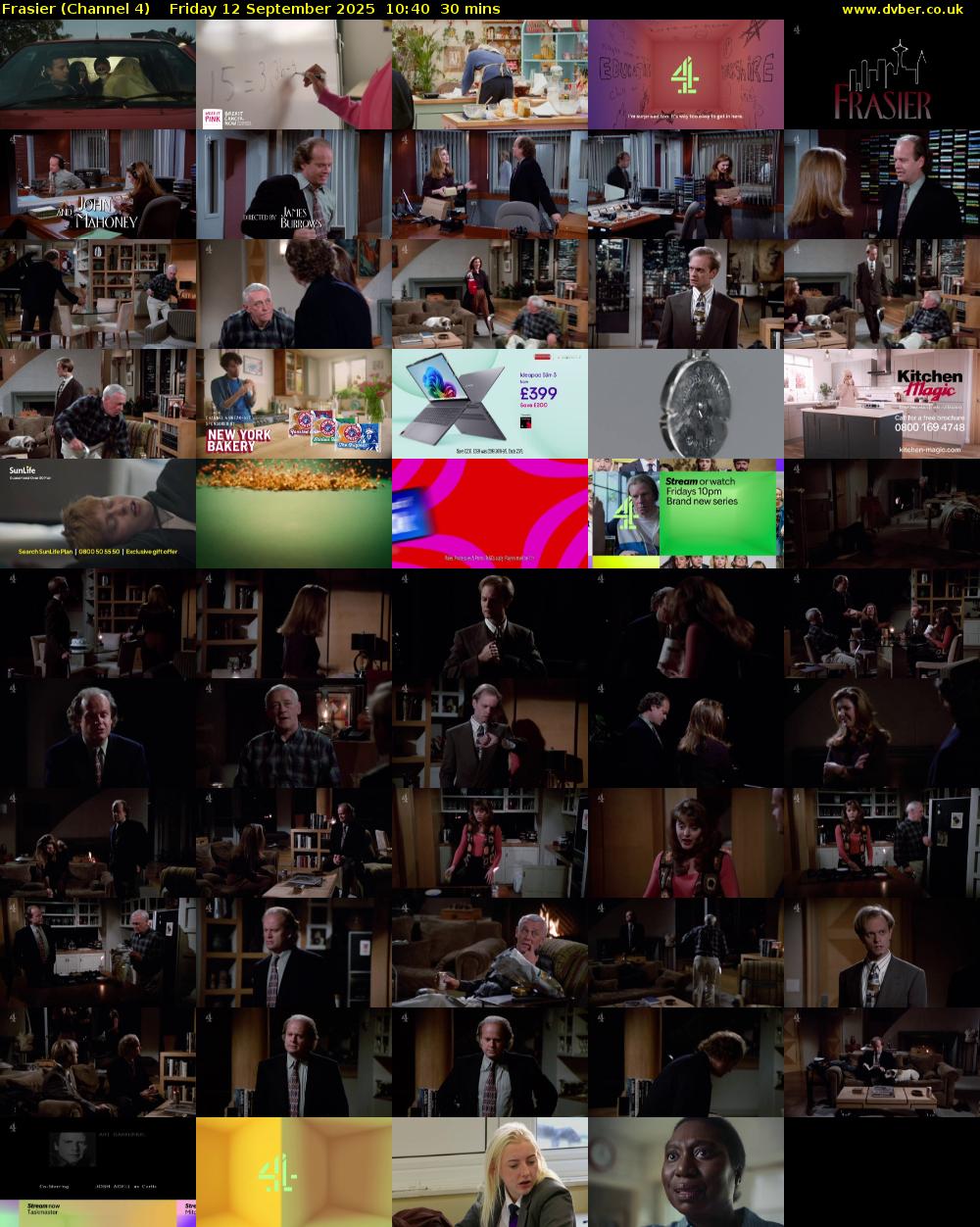 Frasier (Channel 4) Friday 12 September 2025 10:40 - 11:10