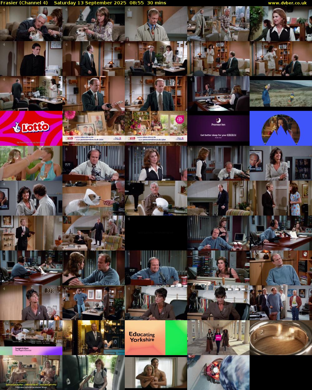 Frasier (Channel 4) Saturday 13 September 2025 08:55 - 09:25
