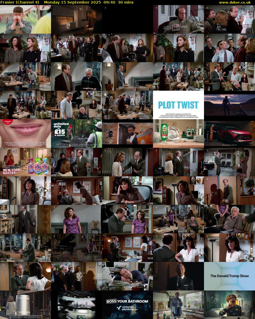 Frasier (Channel 4) Monday 15 September 2025 09:40 - 10:10