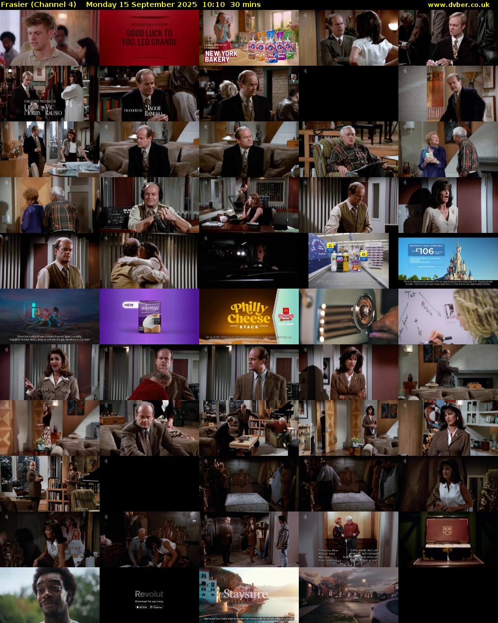 Frasier (Channel 4) Monday 15 September 2025 10:10 - 10:40