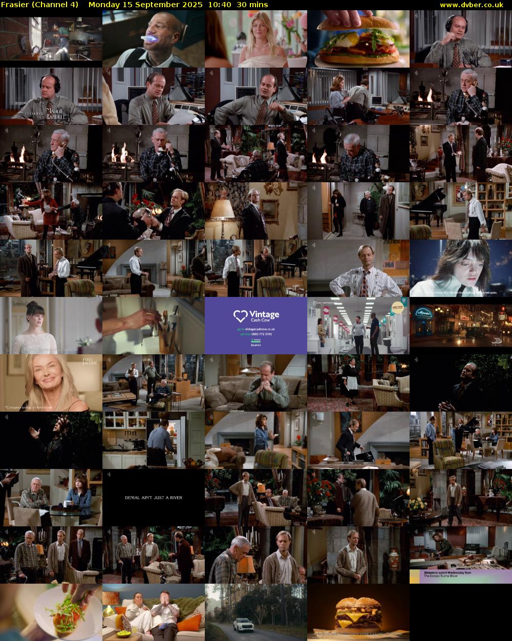 Frasier (Channel 4) Monday 15 September 2025 10:40 - 11:10