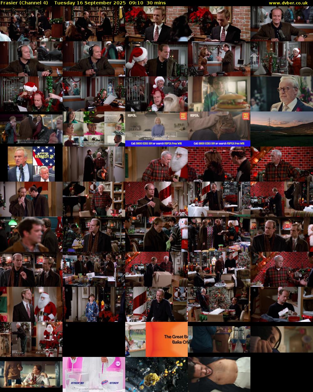 Frasier (Channel 4) Tuesday 16 September 2025 09:10 - 09:40
