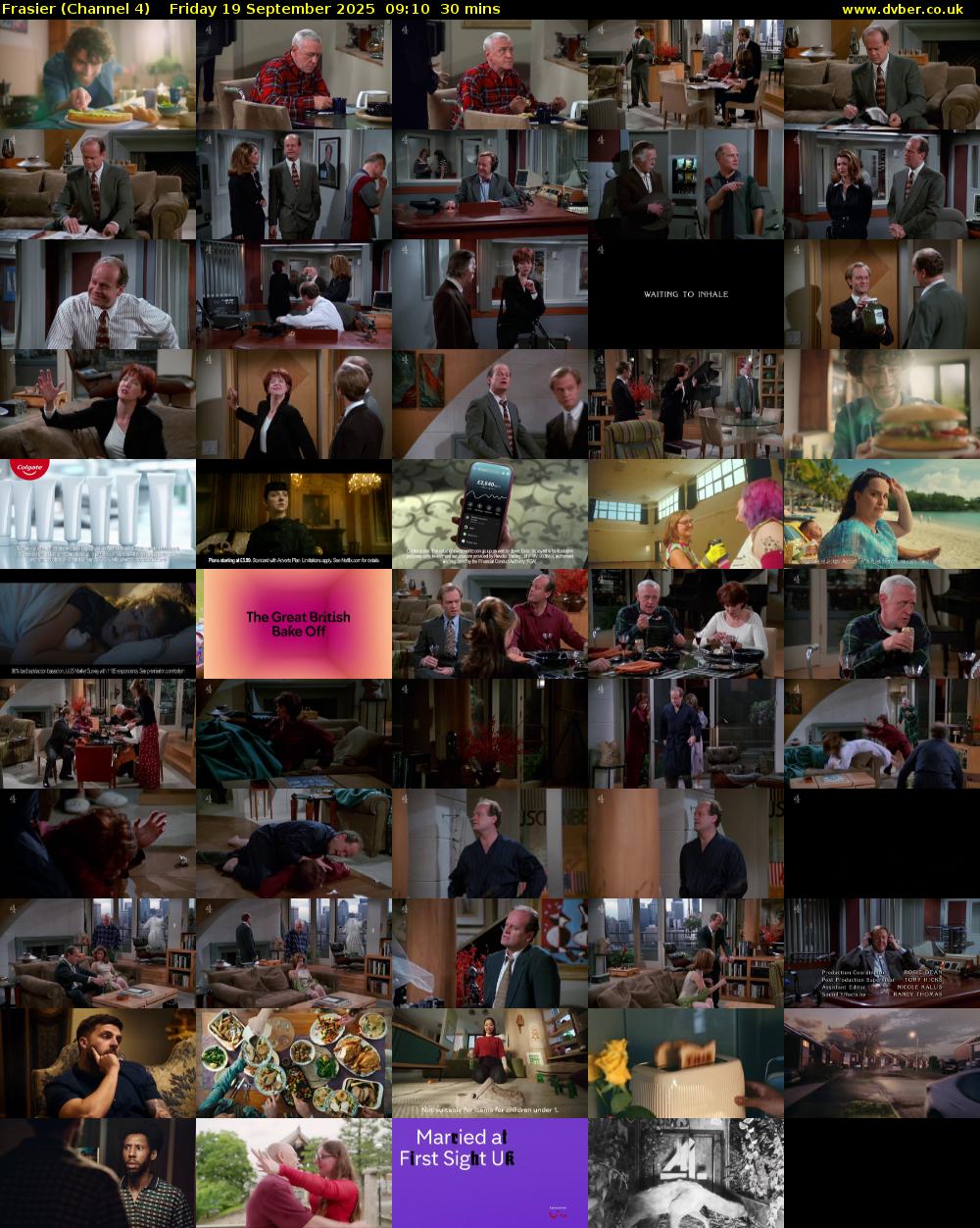 Frasier (Channel 4) Friday 19 September 2025 09:10 - 09:40