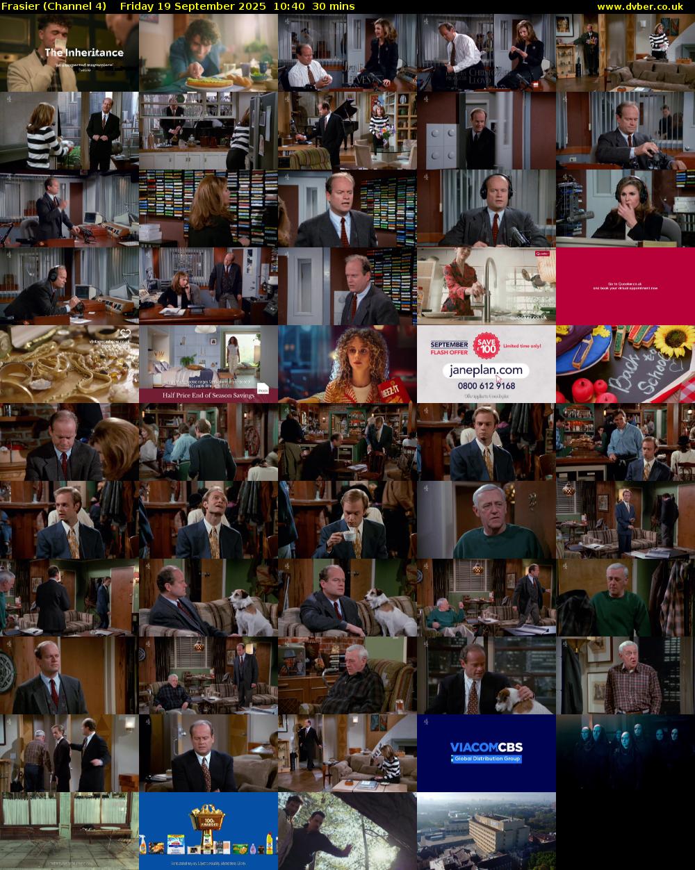 Frasier (Channel 4) Friday 19 September 2025 10:40 - 11:10