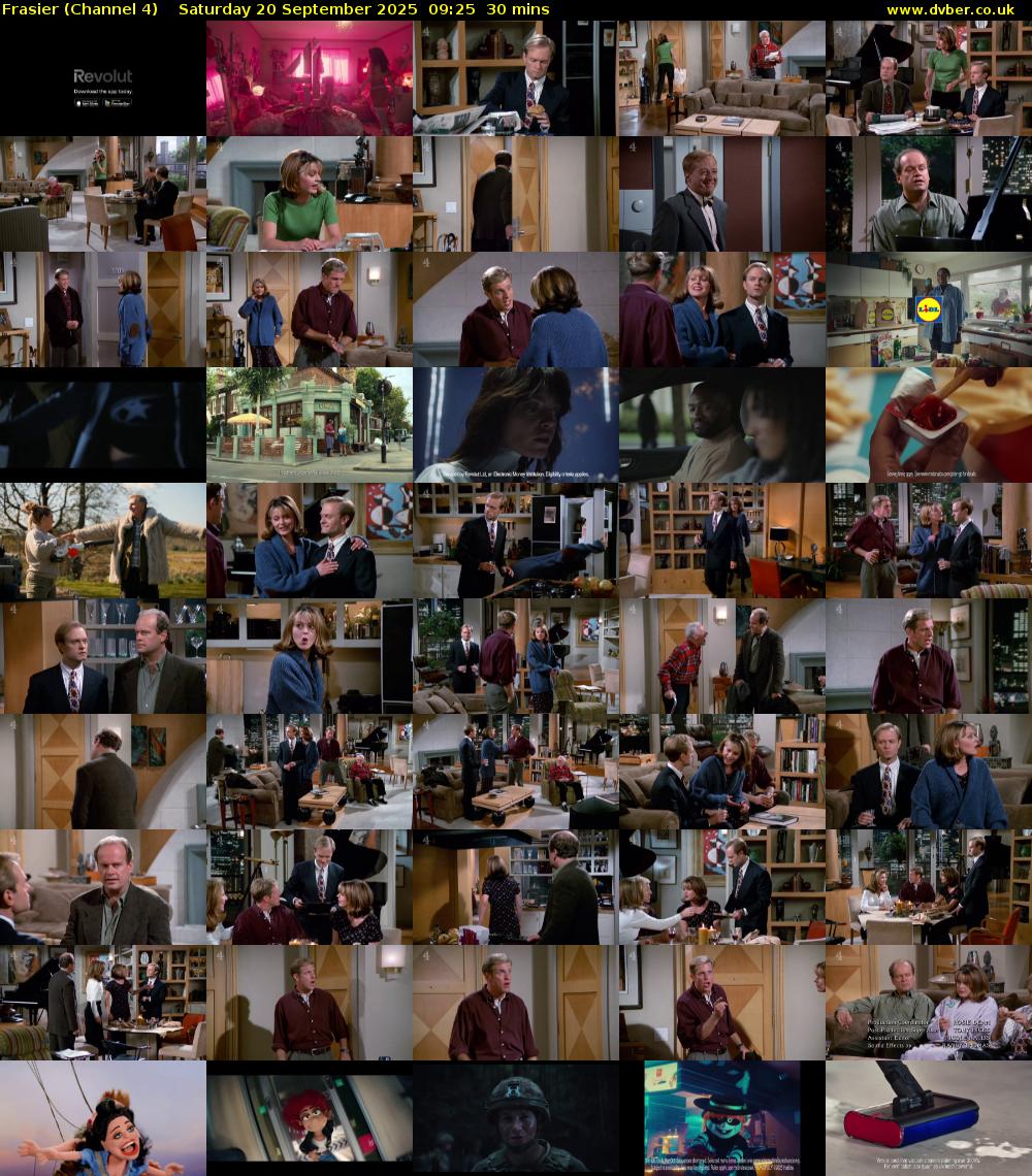 Frasier (Channel 4) Saturday 20 September 2025 09:25 - 09:55