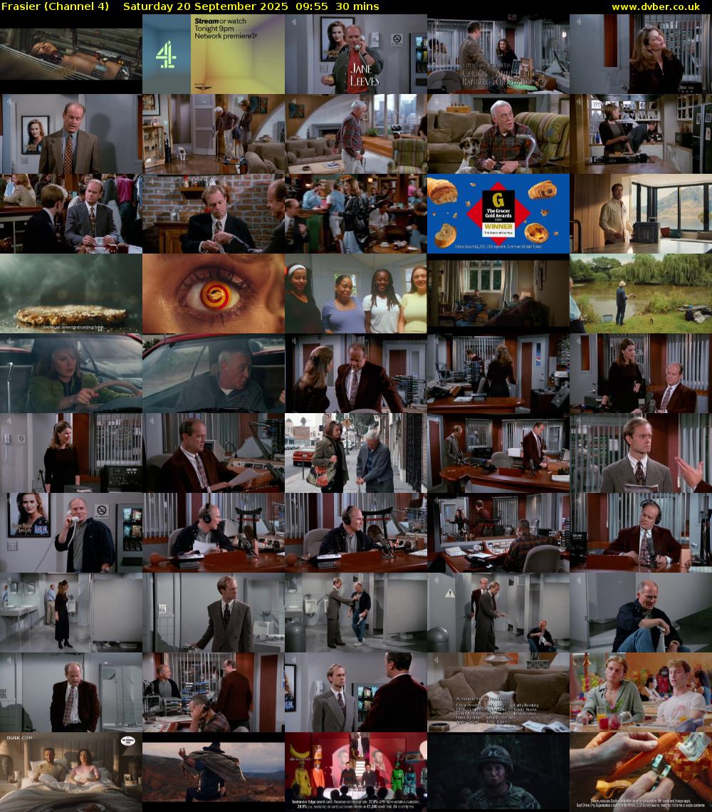 Frasier (Channel 4) Saturday 20 September 2025 09:55 - 10:25