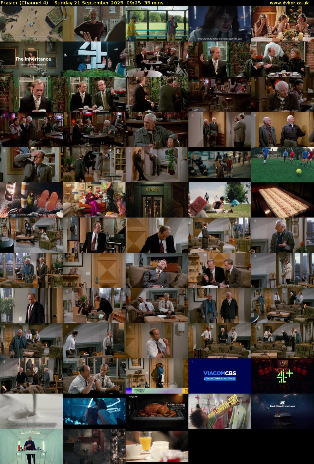 Frasier (Channel 4) Sunday 21 September 2025 09:25 - 10:00